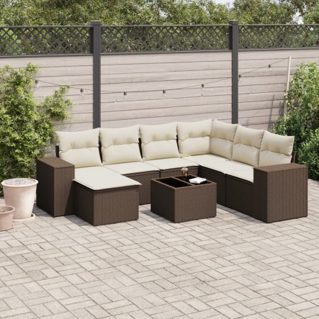 Set sofás de jardín 8 piezas y cojines ratán sintético marrón de , Conjuntos de jardín - Ref: Foro24-3255250, Precio: 508,61 ...
