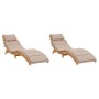 Tumbonas con cojines 2 uds madera maciza de acacia gris taupe de , Tumbonas - Ref: Foro24-3214836, Precio: 391,91 €, Descuent...