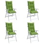 Cojines silla respaldo alto 4 uds tela verde melange 120x50x7cm de , Cojines para sillas y sofás - Ref: Foro24-4002362, Preci...