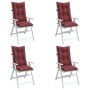 Cojines para silla respaldo alto 4 uds tela rojo tinto melange de , Cojines para sillas y sofás - Ref: Foro24-4002374, Precio...