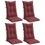 Cojines para silla respaldo alto 4 uds tela rojo tinto melange de , Cojines para sillas y sofás - Ref: Foro24-4002374, Precio...