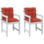 Cojines silla respaldo bajo 2 ud tela rojo melange 100x50x7 cm de , Cojines para sillas y sofás - Ref: Foro24-4002397, Precio...