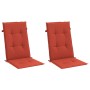 Cojines silla respaldo alto 2 uds tela rojo melange 120x50x4 cm de , Cojines para sillas y sofás - Ref: Foro24-4002430, Preci...