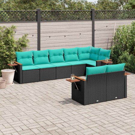 Set de sofás de jardín 8 pzas con cojines ratán sintético negro de , Conjuntos de jardín - Ref: Foro24-3226988, Precio: 670,6...
