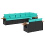 Set de sofás de jardín 8 pzas con cojines ratán sintético negro de , Conjuntos de jardín - Ref: Foro24-3226988, Precio: 670,6...