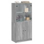 Aparador alto con puertas madera gris Sonoma 68x37x142 cm de , Aparadores - Ref: Foro24-3295869, Precio: 137,93 €, Descuento: %