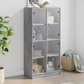 Aparador alto con puertas madera gris Sonoma 68x37x142 cm de , Aparadores - Ref: Foro24-3295862, Precio: 131,20 €, Descuento: %