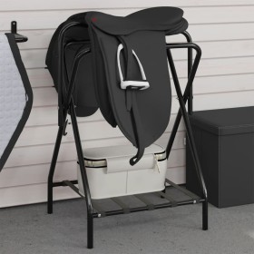 Soporte de montura plegable de pie independiente hierro negro de , Accesorios para sillas de montar - Ref: Foro24-172441, Pre...