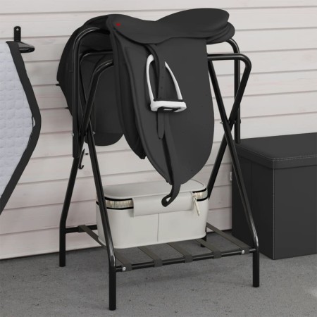 Soporte de montura plegable de pie independiente hierro negro de , Accesorios para sillas de montar - Ref: Foro24-172441, Pre...