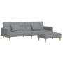 Sofá cama de 2 plazas con taburete tela gris claro de , Sofás - Ref: Foro24-3258106, Precio: 346,52 €, Descuento: %