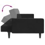 Sofá cama de 2 plazas con taburete terciopelo negro de , Sofás - Ref: Foro24-3258119, Precio: 333,71 €, Descuento: %