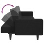 Sofá cama de 2 plazas con taburete tela negro de , Sofás - Ref: Foro24-3258125, Precio: 343,23 €, Descuento: %