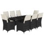 Set de comedor de jardín 9 pzas y cojines ratán sintético negro de , Conjuntos de jardín - Ref: Foro24-3276698, Precio: 1,00 ...