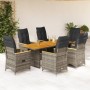 Set comedor jardín 7 pzas y cojines ratán sintético gris de , Conjuntos de jardín - Ref: Foro24-3276852, Precio: 813,27 €, De...