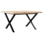 Mesa de centro marco X madera maciza pino y acero 60x60x40,5 cm de , Mesas de cocina y de comedor - Ref: Foro24-3282748, Prec...
