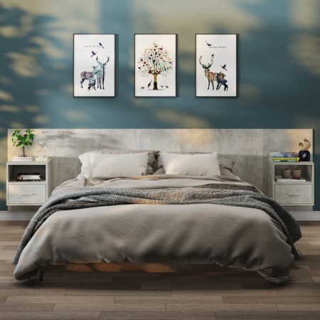 Mesitas de noche de pared 2 unidades color gris hormigón de , Mesitas de noche - Ref: Foro24-811016, Precio: 93,73 €, Descuen...