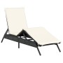 Tumbona con cojín ratán sintético negro de , Tumbonas - Ref: Foro24-4002701, Precio: 144,06 €, Descuento: %