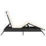 Tumbona con cojín ratán sintético negro de , Tumbonas - Ref: Foro24-4002701, Precio: 144,06 €, Descuento: %