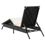 Tumbona con cojín ratán sintético negro de , Tumbonas - Ref: Foro24-4002701, Precio: 144,06 €, Descuento: %