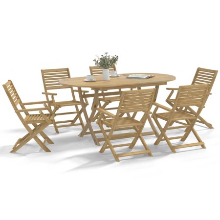 Juego de comedor para jardín 7 piezas madera maciza acacia de , Conjuntos de jardín - Ref: Foro24-3295003, Precio: 417,11 €, ...