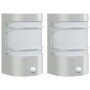 Apliques de exterior con sensor 2 unidades acero inoxidable de , Iluminación de exterior - Ref: Foro24-4006297, Precio: 59,13...