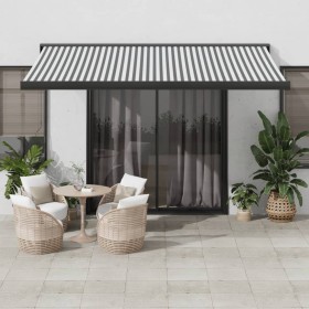 Toldo retráctil aluminio y tela gris antracita y blanco 4,5x3 m de , Toldos - Ref: Foro24-3216141, Precio: 665,71 €, Descuent...