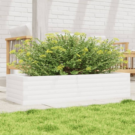 Jardinera de madera maciza de pino blanco 110x40x23 cm de , Maceteros y jardineras - Ref: Foro24-847229, Precio: 90,06 €, Des...