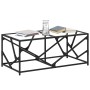 Mesa de centro de acero y tapa vidrio transparente 98,5x50x41cm de , Mesas de centro - Ref: Foro24-845996, Precio: 55,99 €, D...