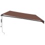 Toldo retráctil automático con luces LED marrón 600x350 cm de , Toldos - Ref: Foro24-3215418, Precio: 1,00 €, Descuento: %
