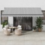 Toldo retráctil manual luz LED antracita y blanco 450x350 cm de , Toldos - Ref: Foro24-3215813, Precio: 392,67 €, Descuento: %