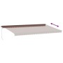 Toldo retráctil manual con luces LED marrón 600x300 cm de , Toldos - Ref: Foro24-3310222, Precio: 469,54 €, Descuento: %