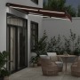 Toldo retráctil manual con luces LED burdeos 300x250 cm de , Toldos - Ref: Foro24-3215336, Precio: 278,47 €, Descuento: %
