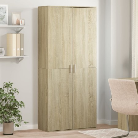Aparador alto madera de ingeniería roble Sonoma 80x35x180 cm de , Taquillas y armarios de almacenamiento - Ref: Foro24-327665...