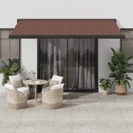 Toldo retráctil automático marrón 450x300 cm de , Toldos - Ref: Foro24-3215736, Precio: 681,35 €, Descuento: %