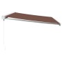 Toldo retráctil manual marrón 500x300 cm de , Toldos - Ref: Foro24-3215722, Precio: 649,88 €, Descuento: %