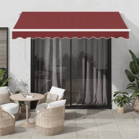 Toldo retráctil automático con luces LED burdeos 300x250 cm de , Toldos - Ref: Foro24-3214971, Precio: 487,90 €, Descuento: %