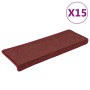 Alfombras de peldaños de escalera 15 uds rojo mate 65x21x4 cm de , Alfombrillas para escalones - Ref: Foro24-326199, Precio: ...
