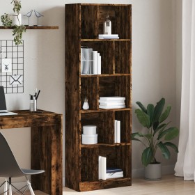 Estantería madera de ingeniería roble ahumado 57x28,5x174 cm de , Librerías y estanterías - Ref: Foro24-847993, Precio: 90,16...
