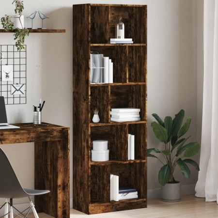 Estantería madera de ingeniería roble ahumado 57x28,5x174 cm de , Librerías y estanterías - Ref: Foro24-847993, Precio: 90,16...