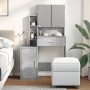 Tocador con mueble gris hormigón 80x35x132 cm de , Tocadores para dormitorios - Ref: Foro24-848237, Precio: 113,76 €, Descuen...