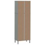 Librería con 2 cajones OSLO madera maciza gris 60x35x180 cm de , Librerías y estanterías - Ref: Foro24-351007, Precio: 203,85...