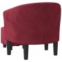 Sillón con taburete terciopelo rojo tinto de , Sillones - Ref: Foro24-356483, Precio: 169,44 €, Descuento: %