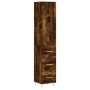 Aparador de madera contrachapada roble ahumado 34,5x34x180 cm de , Aparadores - Ref: Foro24-3198846, Precio: 112,60 €, Descue...