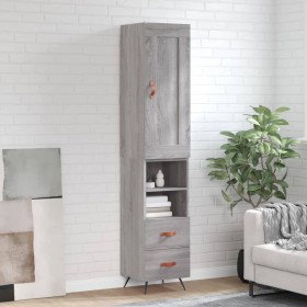 Aparador alto madera contrachapada gris Sonoma 34,5x34x180 cm de , Aparadores - Ref: Foro24-3200239, Precio: 106,58 €, Descue...