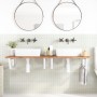 Estante de lavabo de pared de acero y madera maciza de haya de , Tocadores de baño - Ref: Foro24-3302458, Precio: 183,02 €, D...