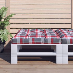 Cojín para sofá de palets tela a cuadros rojo 80x80x12 cm de , Cojines para sillas y sofás - Ref: Foro24-360504, Precio: 31,9...