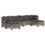 Set de muebles de jardín 6 pzas y cojines ratán sintético gris en Conjuntos de jardín | Comprar online en Foru.es