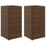 Jardineras 2 unidades ratán sintético marrón 30x30x60 cm de , Maceteros y jardineras - Ref: Foro24-3210517, Precio: 94,68 €, ...