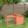 Conejera de madera maciza de pino marrón 100,5x54x55 cm de , Jaulas y habitáculos para animales pequeños - Ref: Foro24-172289...