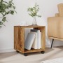 Armario con ruedas madera ingeniería envejecida 37x33x42,5 cm de , Mesas auxiliares - Ref: Foro24-853135, Precio: 30,72 €, De...